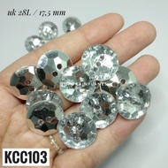 Crystal Buttons Glass Buttons (Per Dozen) White Diameter 28L 17.5mm/ KCC103