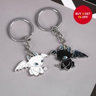 1pc Black White Dragon Key Ring: How to Train Your Dragon Toothless Key Holder for Couples and Stude