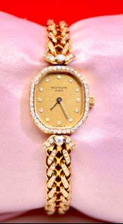 Patek Philippe vintage diamond 18K watch ✨百達翡麗PP珠寶腕錶✨18K黃金鑲嵌鑽石💎原裝錶帶刻有商標可代客辦理出廠證Archive