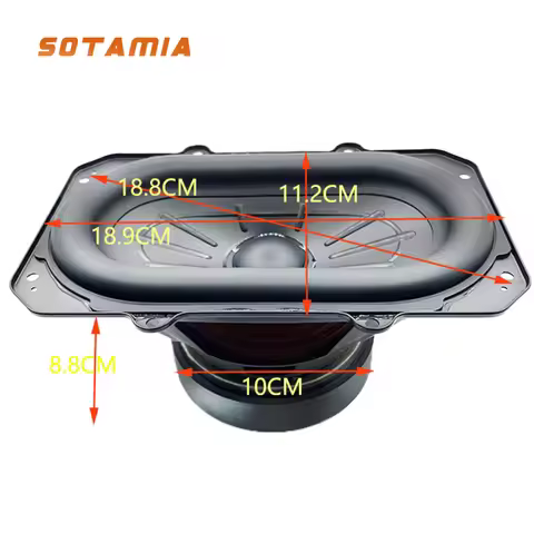 SOTAMIA 1Pcs 8 Inch Subwoofer Audio Speaker Heavy Bass Runway-shaped Long-stroke Home Music Hifi Mod