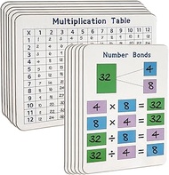 24 Set Multiplication Table Chart WhiteBoard, 9" x 12" Double Sided Dry Erase Multiplication Boards 
