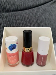 全新三支kiko/ nature republic/Revlon 指甲油