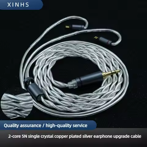 XINHS 5N Single Crystal Copper Silver Plated Earphone Upgrade Cable 0.78mm Recessed 2PIN for MOONDRO