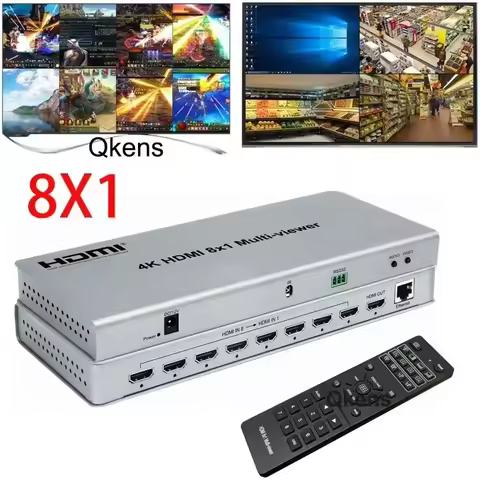 4K 8x1 HDMI Multi-viewer Multi Channel Video Multiplexer Seamless Switch Multi Viewer 8 in 1 Out 2x1