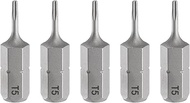 HARFINGTON 5pcs T5 Torx Screwdriver Bit 1/4" Hex Shank 25mm/1" Length Magnetic Star 6 Point Head Hex