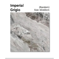 Granit merk COVE tipe Imperial Grigio UK 60x60cm untuk lantai atau dinding warna Abu motif random permukaan glossy kualitas pertama 