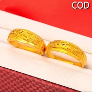 Couple Ring Gold 916 Original Singapore Rings for Women Korean Style Ring Aesthetic Rings for Couples Jewelries