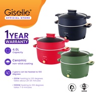 Giselle Multi-function 4L Electric Hot Pot Cooker with creamic inner pot - FREE steamer (1000W) - KE