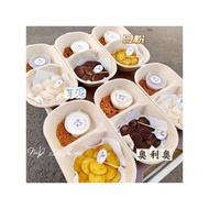 Influencer Glutinous Jiji Packaging Box Double Grid 2 Grid Dipping Sauce Mochi Maji Paper Pulp Cake 