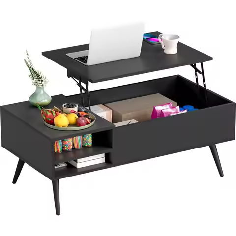 FDW Modern Lift Top Coffee Table Wooden Small Coffee Table Easy Setup Coffee Table With Storage Shel