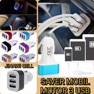 CHARGER AKI MOTOR CAR SAVER MOBIL 3 USB