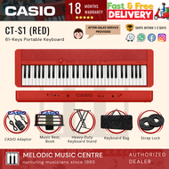 CASIO CT-S1 61 Keys Keyboard RED Touch Sensitive PACKAGE 4 TYPES (Portable Keyboard / Digital Keyboa