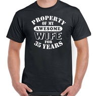 Wedding Anniversary 35Th T-Shirt Mens My Awesome Wife Funny Gift 35 Year Husband