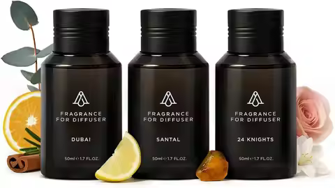 Premium Fragrance Oil Set - Santal, Dubai, 24 Knights Scents - USA Made Luxury Aroma Diffuser Oils (