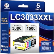 LC3033XXL Ink Cartridges 5-Pack Ultra High Yield Replacement for Brother LC3033 Ink LC3033 XXL for M