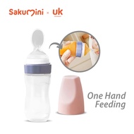 (SM-006) SAKUMINI SQUEEZE SPOON FEEDER SILICONE BOTTLE BABY FOOD SPOON