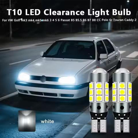 2pcs For VW Golf mk3 mk4 mk5 mk6 3 4 5 6 Passat B5 B5.5 B6 B7 B8 CC Polo 6r Touran Caddy 2 LED Clear