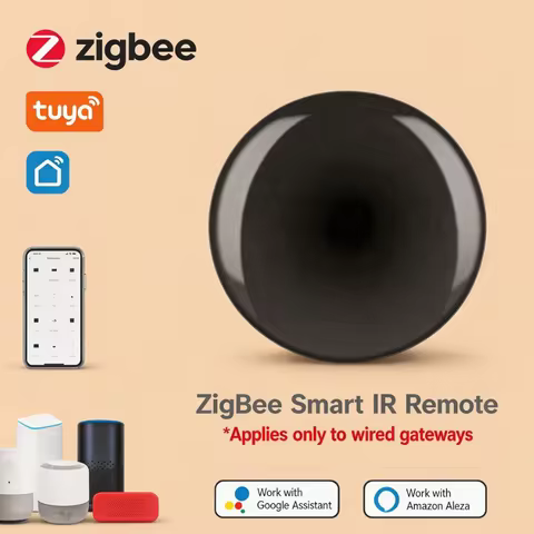 Tuya ZigBee Universal IR Remote Controller, Smart IR Blaster for TV AC DVD SAT, DIY Learning & Voice
