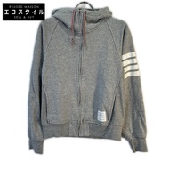 Thom ブラウン 4-BAR 灰色拉鍊連帽衫 [二手]