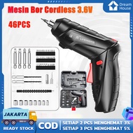 3.6V Mesin Bor Tanpa Kabel Mini Screwdriver Obeng Listrik Set Cordless Drill Pengeboran Set Elektrik Folding Mesin Bor Murah Kayu Dinding Obeng listrik 48 PC Set/bor tangan listrik/bor listrik 1 set lengkap/bor cas/ bor listrikbor tangan mini