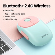 UGREEN Bluetooth Rechargable Wireless Mouse 4 Silent Buttons Bluetooth 5.0 and 2.4G with USB Mini Receiver 4000DPI  PC / Mac /Linux Laptop