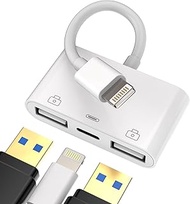 Lightning Adapter USB 3-in-1 Charger Jack Accessory for Apple iPhone 14 13 12 11 Pro Max 7 8 Plus X 