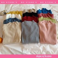 Women's ribbed sweater with 3cm high collar, many colors, free size, slim fit from 40 to 70kg