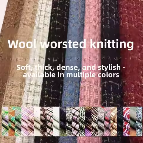 Wool Tweed Weaving Fabric for No Elasticity DIY Sewing Coat Chanel-style Suit Pinafore Dress Pants C