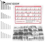 HONEYROOM 300PCS/box Compression Spring Assortment Kit, Tension Spring DIY Tools Small Springs, with