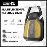 WARSUN G2 Keychain Flashlight, 4 Light Modes, Bottle Opener, Fire Starter, Magnetic Base