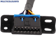 MULTICOLOURFD OBD2 Cable, 16 Pin Male to Female 1ft/30cm OBDII Cable, Rugged With Mounting Bracket B