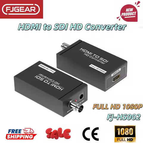 FJGEAR HDMI to SDI Converter, SD-SDI/HD-SDI/3G-SDI Adapter 1080P 1080I Audio Video Converter for Cam
