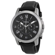 Fossil FS4812 Grant Black Dial Black Leather Men's Watch