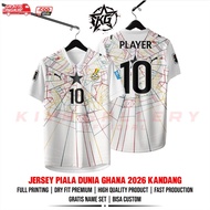 GHANA 2026 WORLD CUP JERSEY FULL PRINTING CAGE FREE NAME AND NUMBER