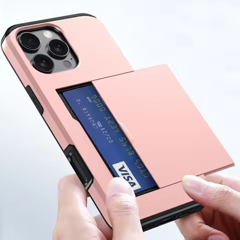 For iPhone 16 Pro 13 12 Mini 15pro Max Case Slide Business Armor Wallet Card Slot Cover For iPhone 1