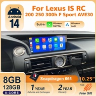 Android 14 Car Radio For Lexus Is Rc 200 250 300 350 200t 300h 2013-2019 128gb Multimedia Video Play