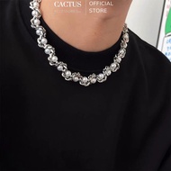 Dây Chuyền Nam Titan Không Gỉ Cactus Accessories Ngọc Trai Phối Xích Cuban Vòng Cổ Nam Cá Tính