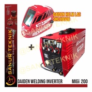 DAIDEN MIG200 MIG 200 Mesin Trafo Las Gasless FREE HELM LAS AUTODARK