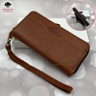 Rush Rider Clutch Long Zip Leather Wallet Genuine Cow Leather Purse Man