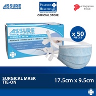 ASSURE Surgical Face Mask 3-Ply Tie On 50'S/Box