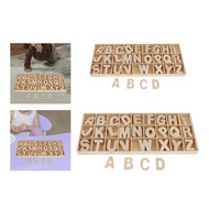 [lzdjlmy2ua] Alphabet Box Wooden Alphabet Tray Spelling Learning Toys Unfinished Letter Craft Storag