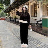 Premium stone-embellished velvet and silk Set 40 - 120kg. Women's big size set, smooth and beautiful