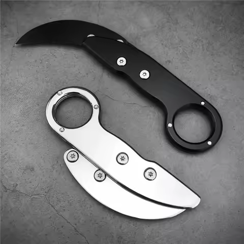 Dropship Mechanical Folding Knife Karambit CS GO Claw Neck Knife Survival Ring Knife Pocket Portable