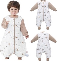 Baby Winter Sleeping Bag with Feet Long Sleeves, Sleeping Bag Baby with Removable Sleeves, 2.5 tog A