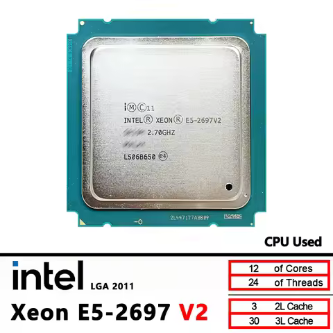 Intel Xeon E5 2697 V2 Used E5 2697V2 2.7GHz LGA 2011 server cpu processor