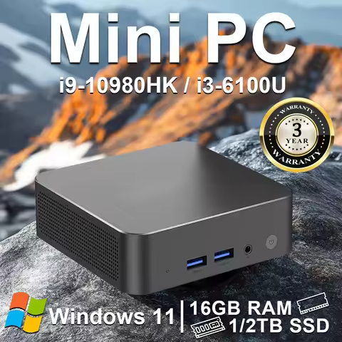 Portable Mini PC Intel Core i9 10980HK Intel Core i3 6100U Windows 11 Pro 16GB 32GB RAM 1TB SSD Gami