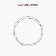 LAZO DIAMOND Staple Chain Bracelet in 9k White Gold