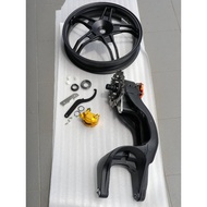 Single Arm For Yamaha Y15 Y16 LC135 / Honda RS150 RSX (Arm + Rim + Caliper) Full Set Rim 4.5 Inci