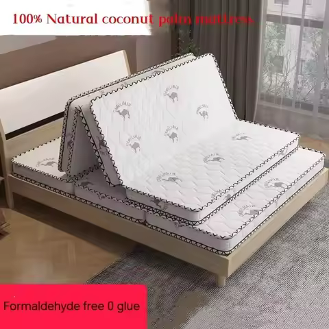 100% Natural Coconut Palm Mattress Coir Mattress Double Bed Hard Pad Folding Mattress Tatami Floor M