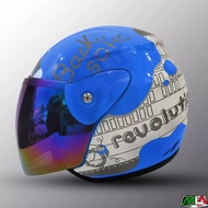 Helm EVOLUTION Half Face Model MIRROR Helm Gm Original Murah Motif Note Untuk Pria Dan Wanita Dewasa